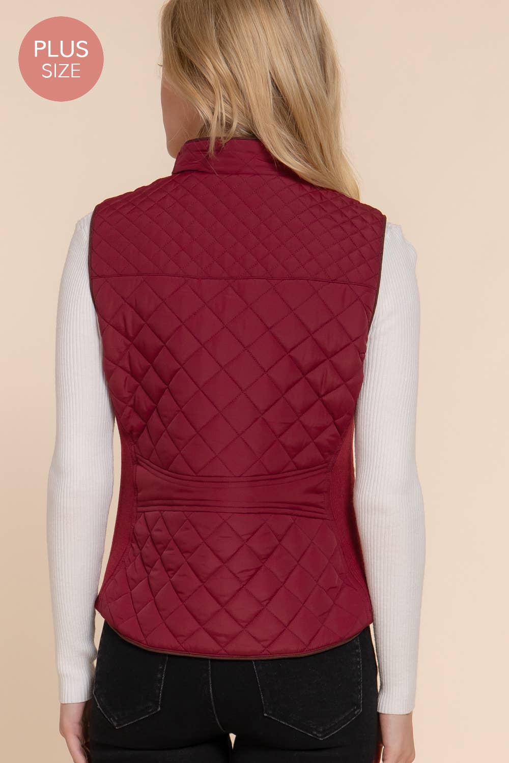 Active Basic | Active USA - Suede Piping Quilted Padding Vest