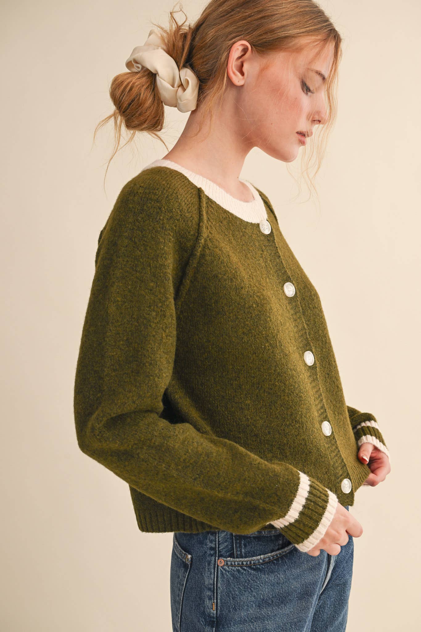 &MERCI - TWO TONE SWEATER CARDIGAN MSW11246