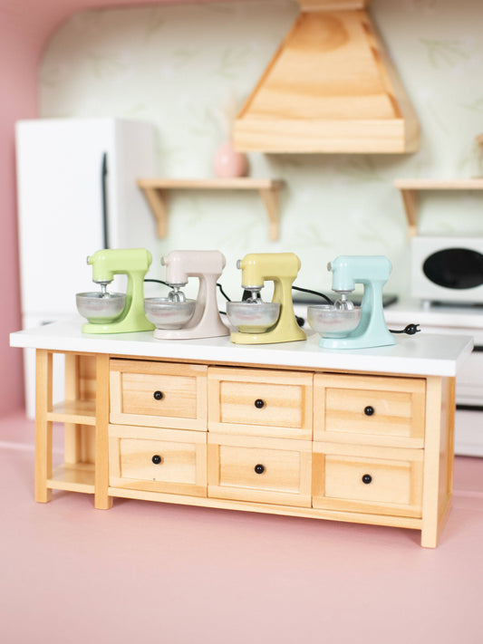 Macy Mae Dollhouse Designs - Dollhouse Kitchen Stand Mixer | Pink Yellow Blue Green