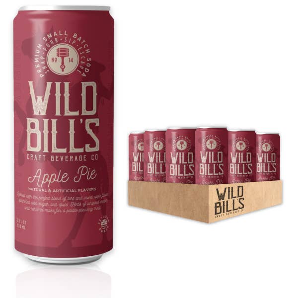 Wild Bill’s Craft Beverage Co. - Apple Pie - Premium Cane Sugar Soda, 12-Pack, Cans