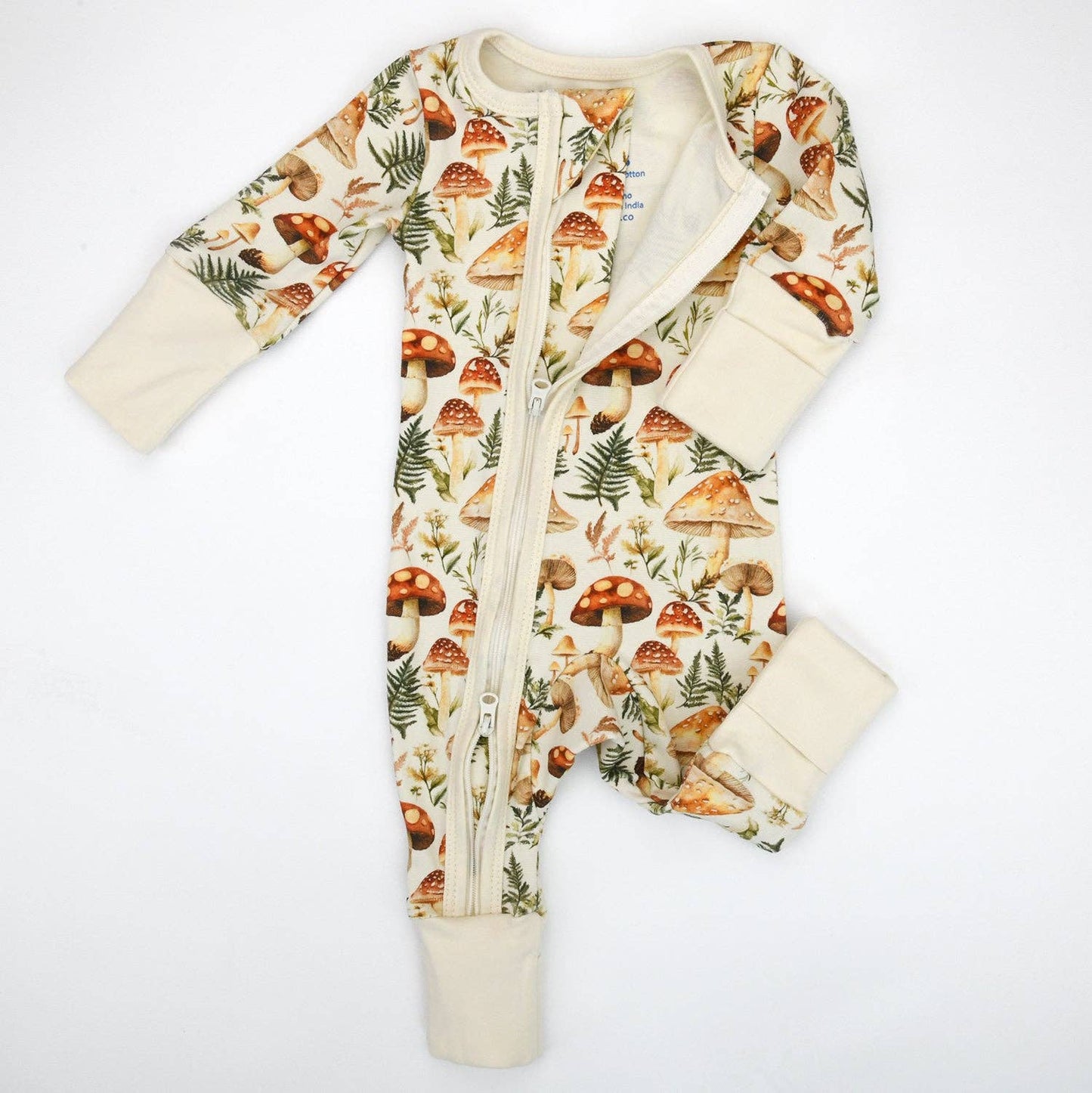 Earthy - Organic Cotton Baby Pajamas 2-Way Zip Front Zipper Sleeper, Anise
