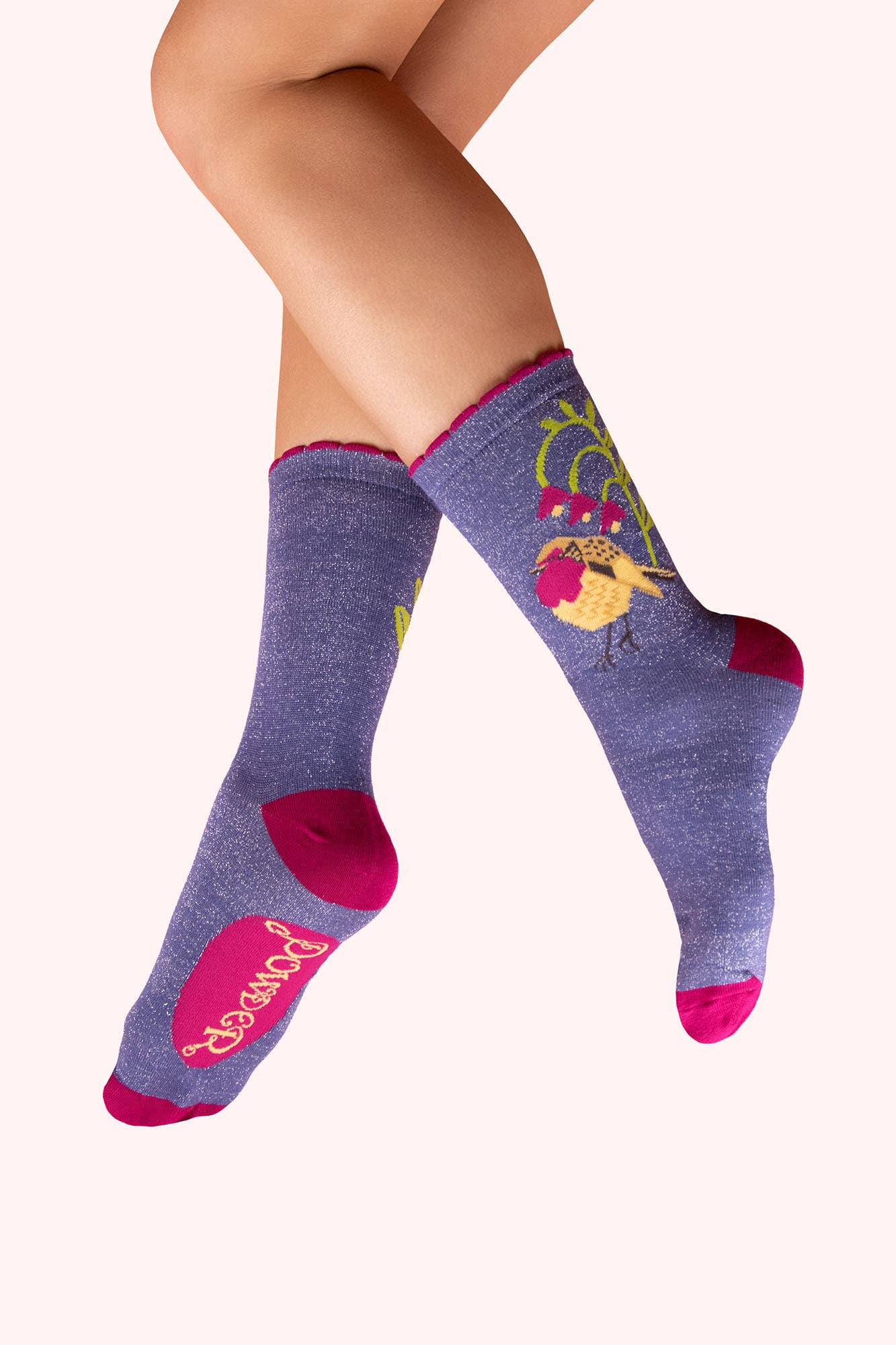 Powder Design inc - US - Glitter Ankle Socks - Robin Red Breast