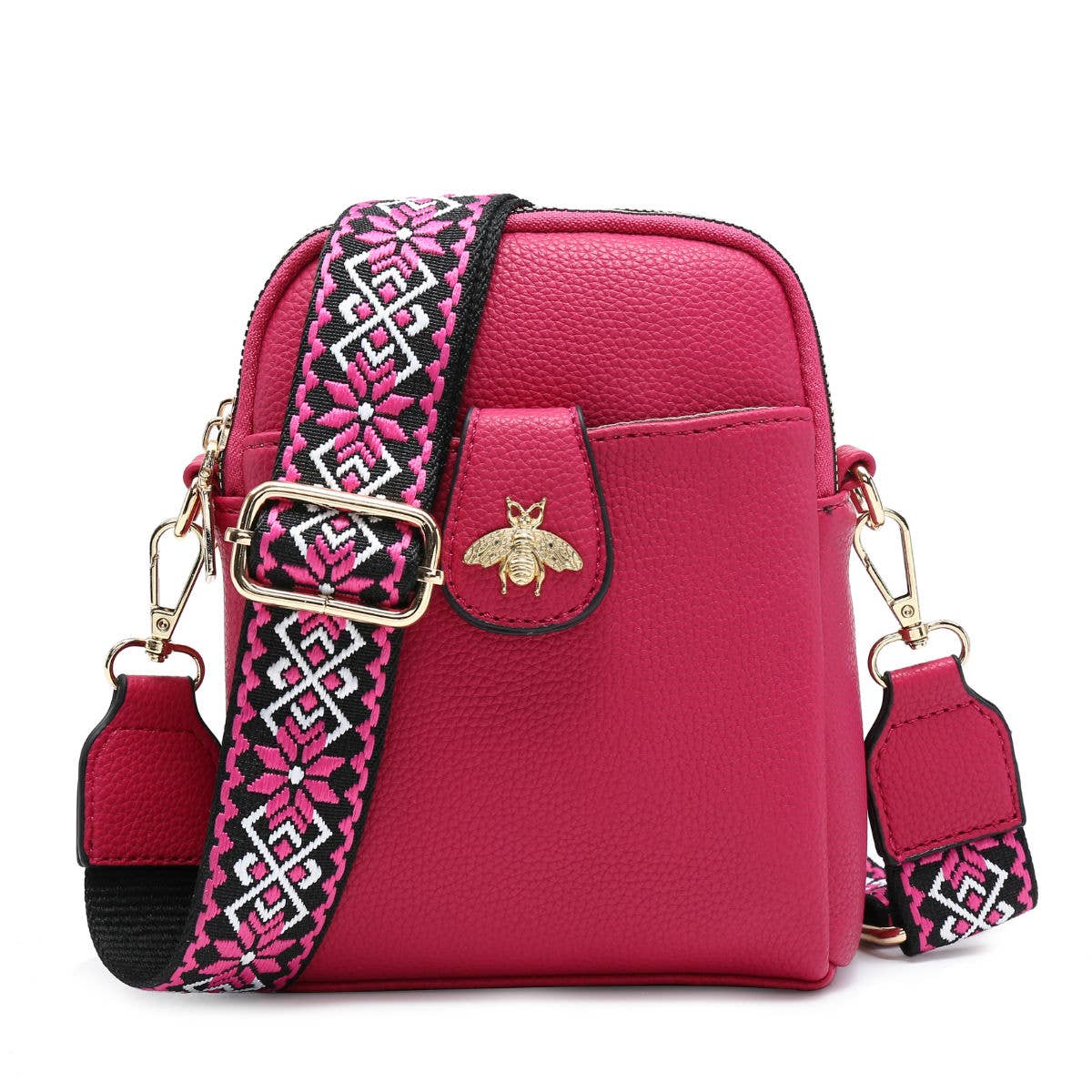 Papaya Fashion Ltd - B23001 Cross Body Handbag with double zip top sections