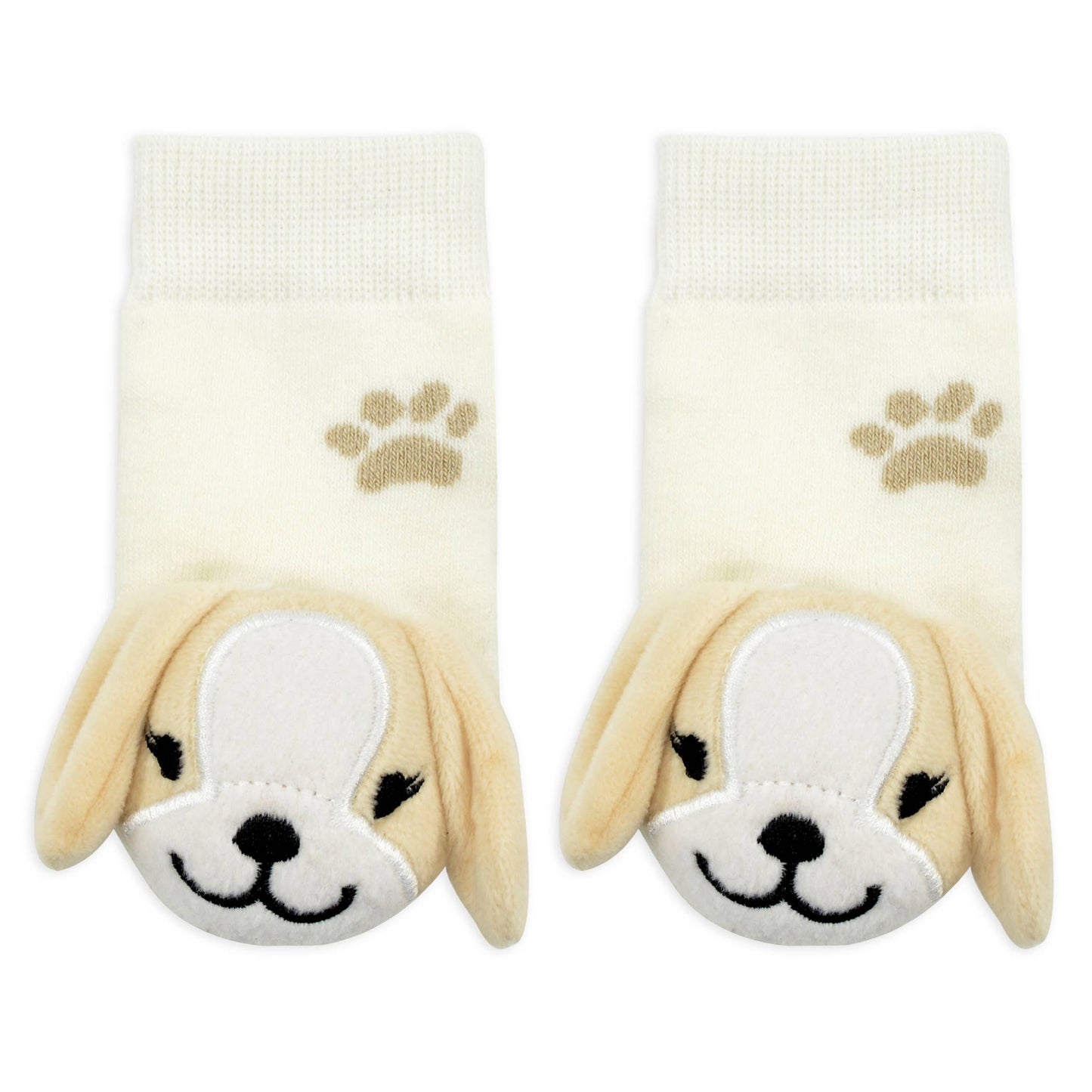 Liventi - Beige Puppy Boogie Toes Rattle Socks