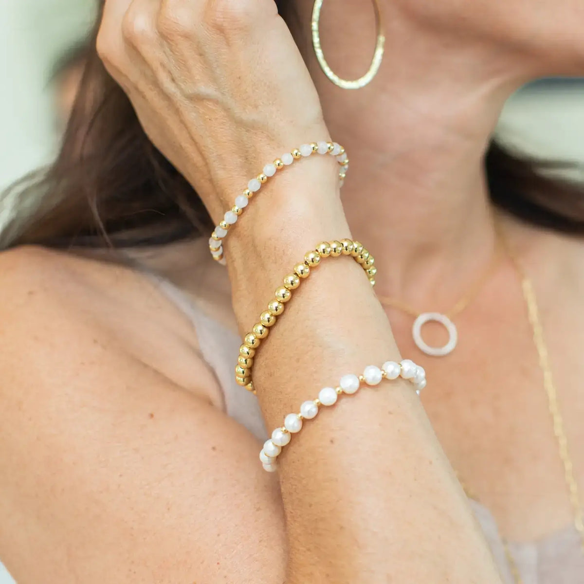 Splendid Iris - Classic Beaded Stretch Bracelets