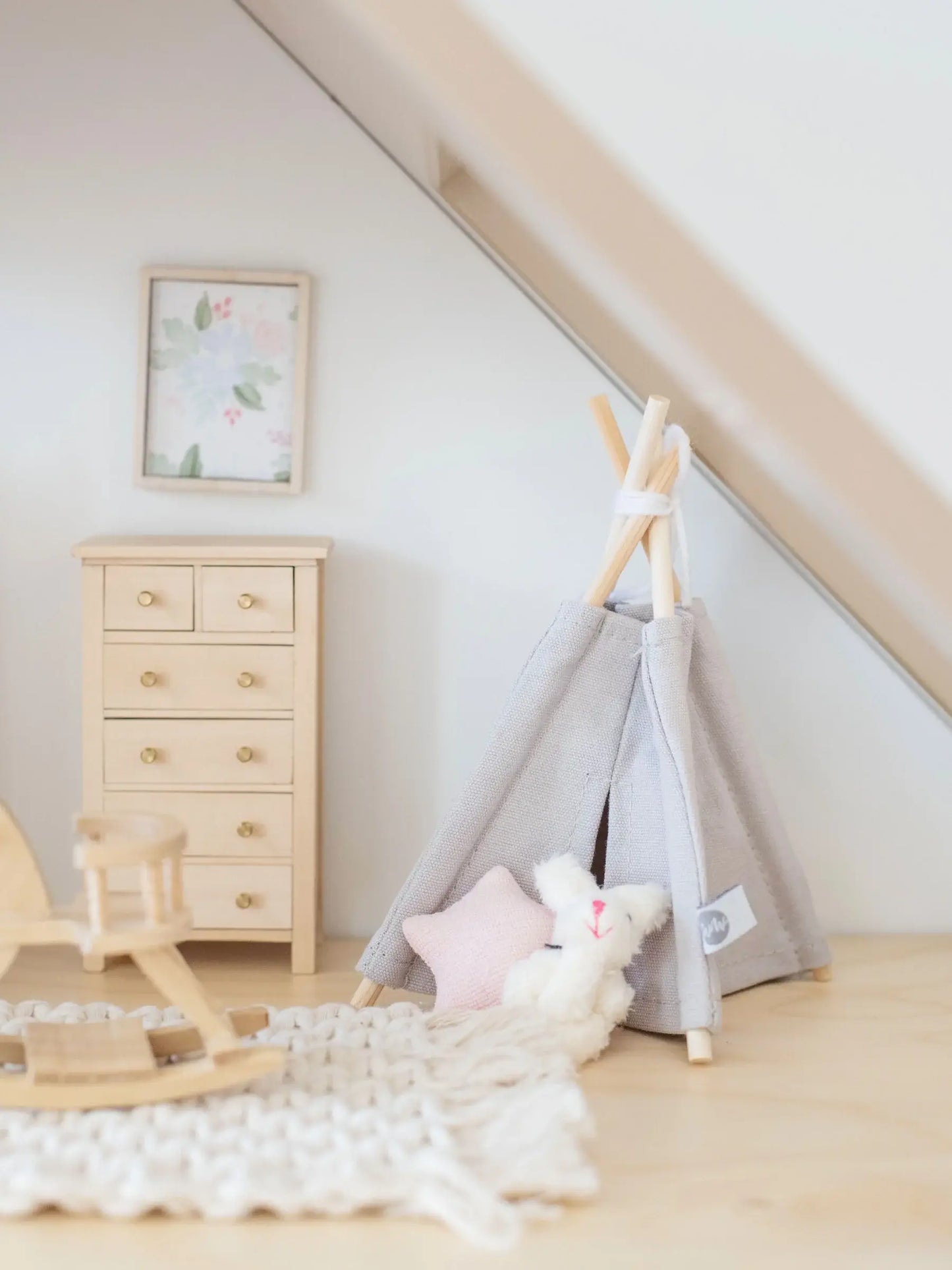Macy Mae Dollhouse Designs - Dollhouse Play Tent with Window | Gray