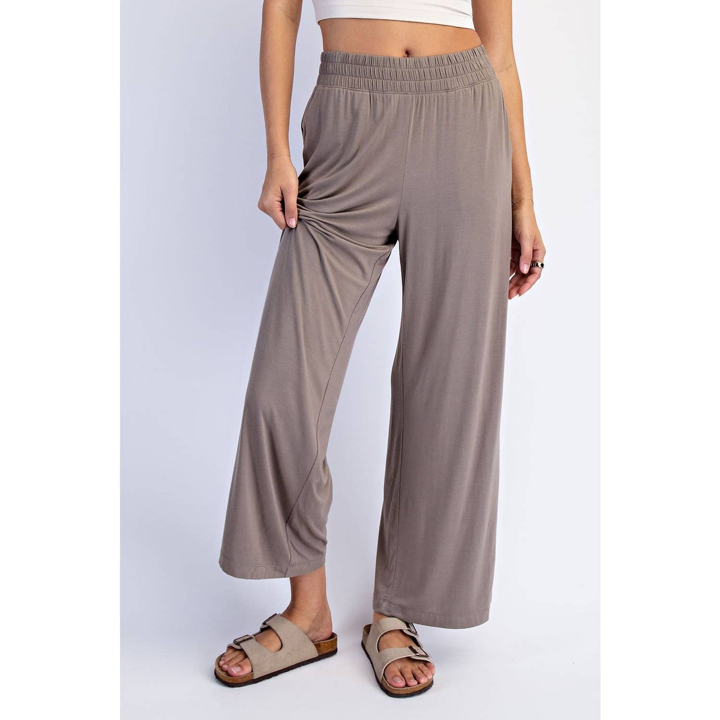 Rae Mode - VISCOSE MODAL CROPPED WIDE LEG PANTS