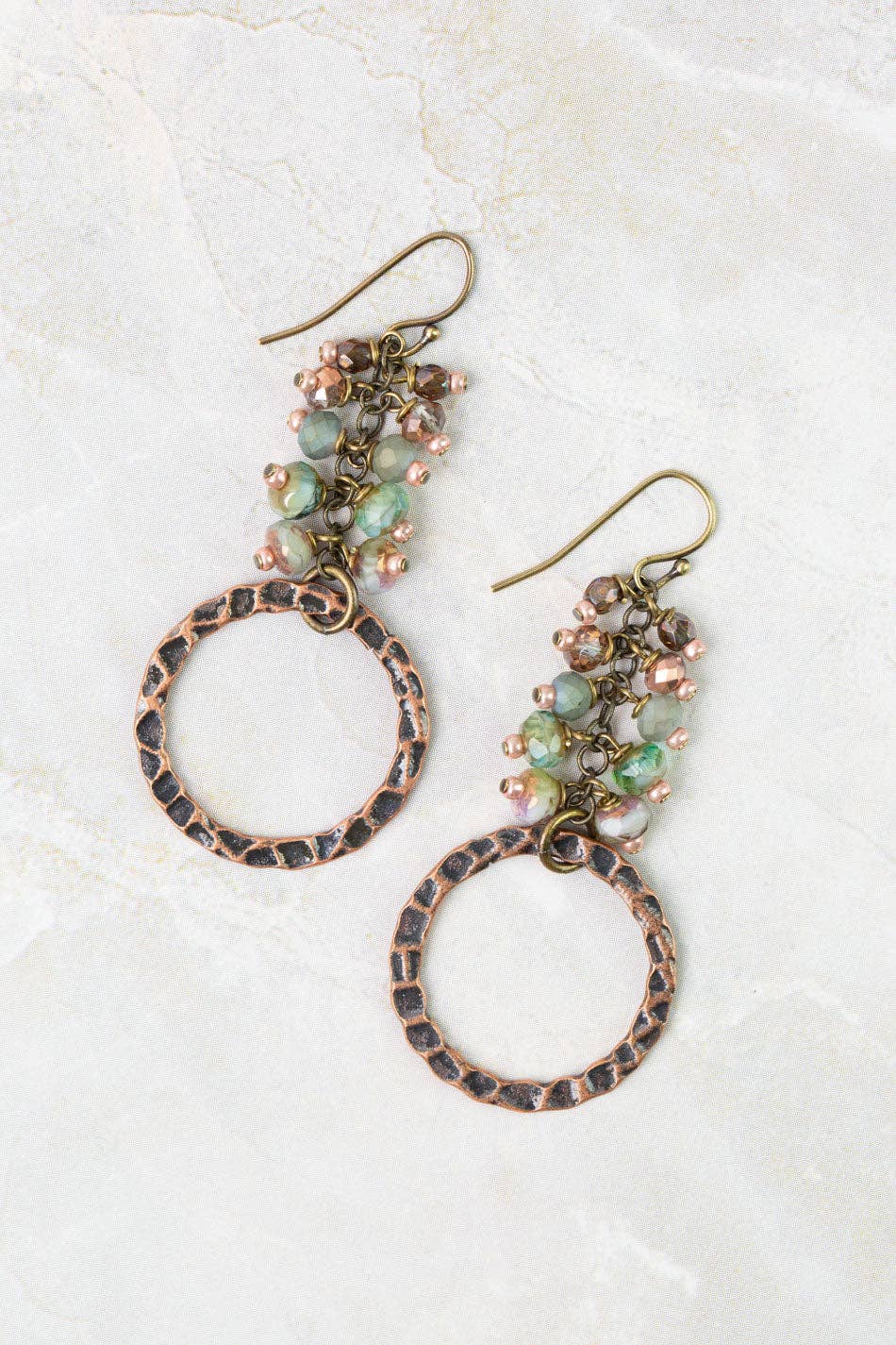 Anne Vaughan Designs Jewelry - Mauve Crystal, Czech Glass Cluster Earrings