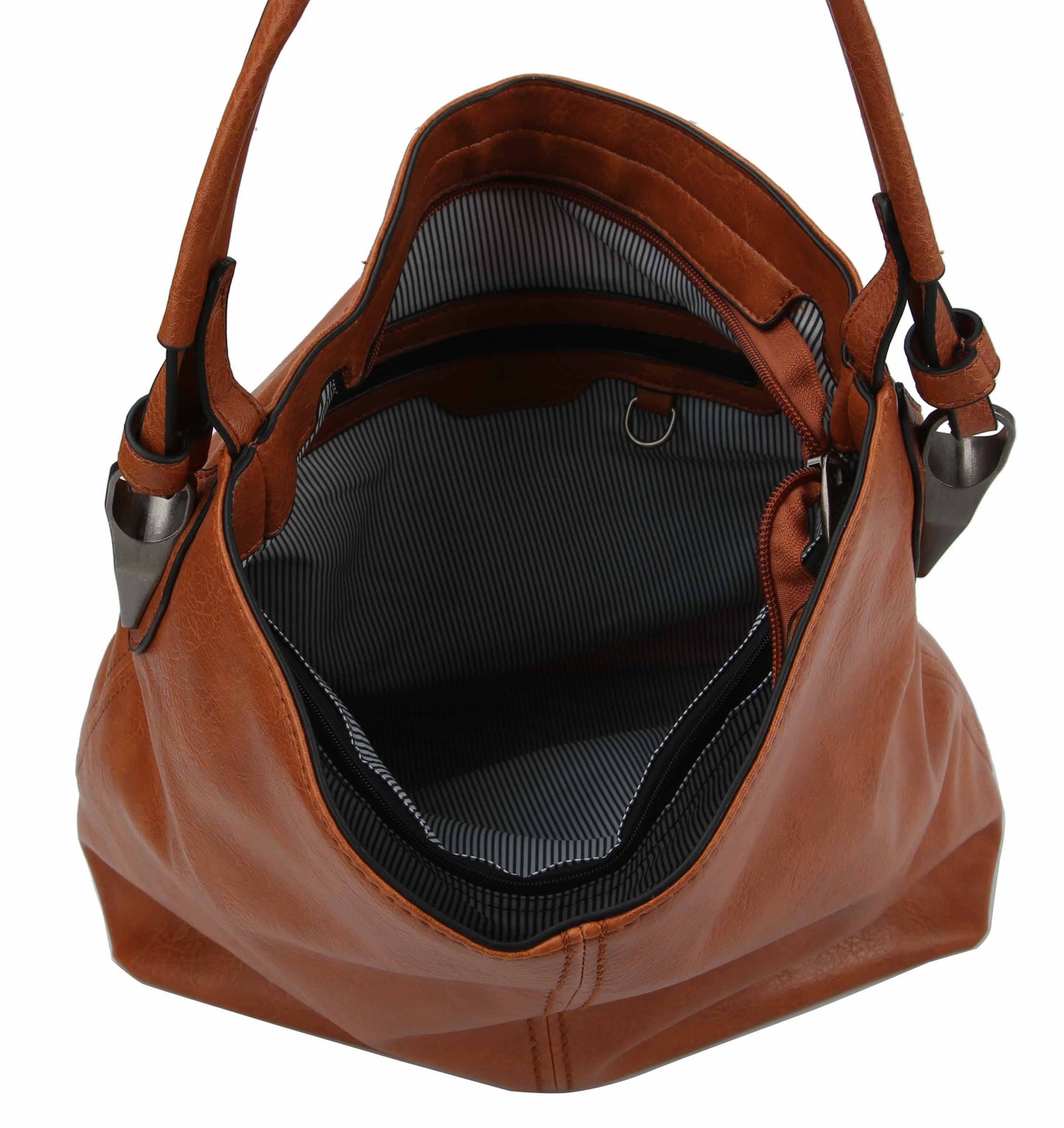 MiMi Wholesale - LHL001-2 Side Metal Accent Hobo Bag