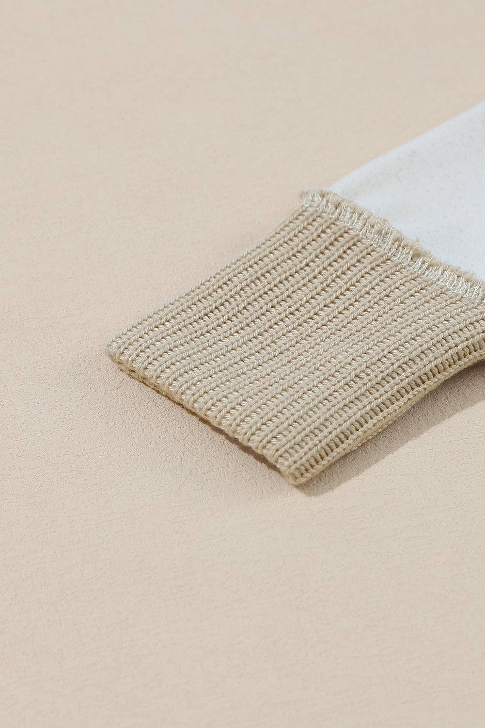 Lovesoft - Long Sleeve Textured Knit Patchwork Hoodie