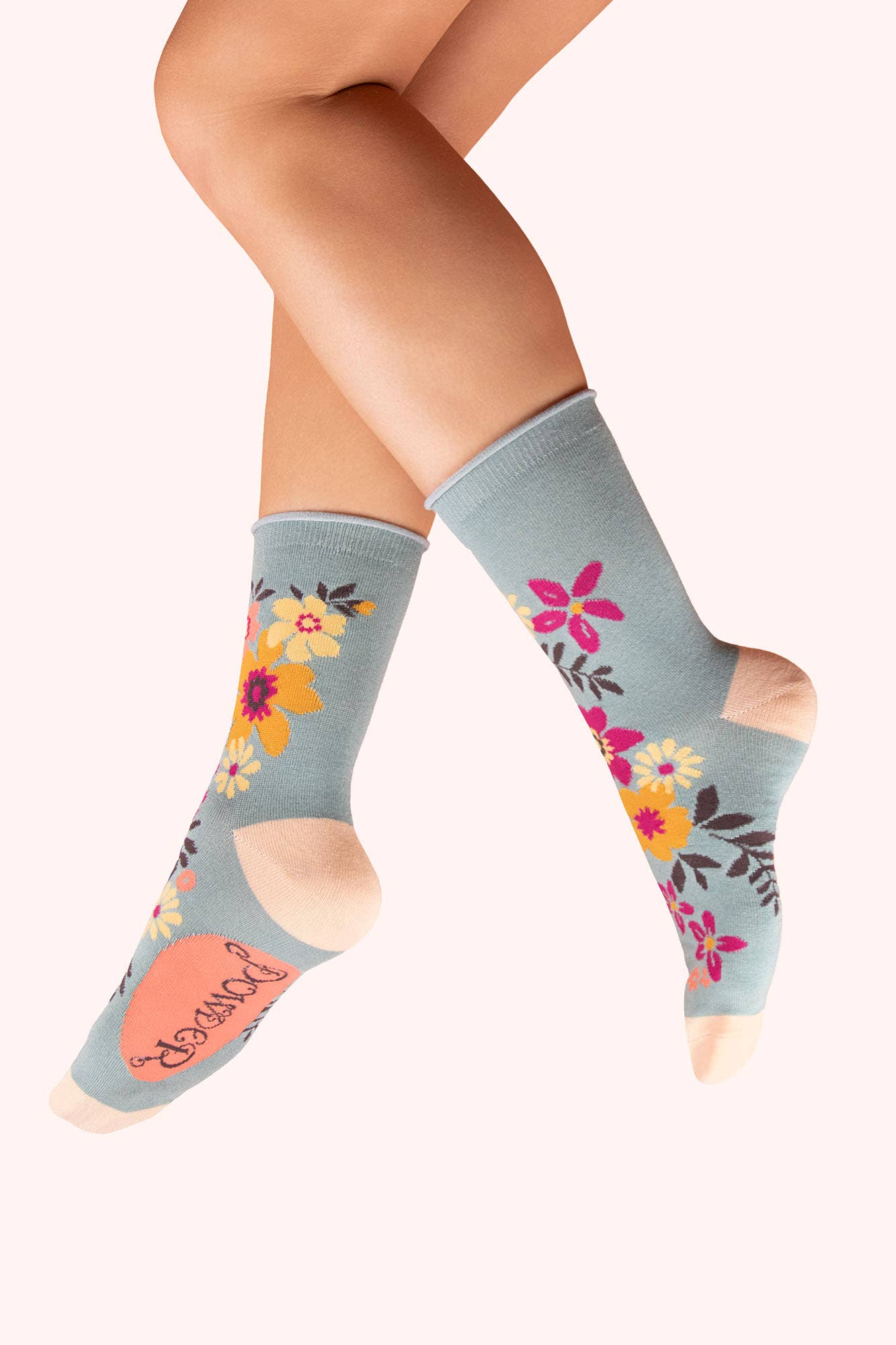 Powder Design inc - US - Women's Ankle Socks - Floral Spray, Ice