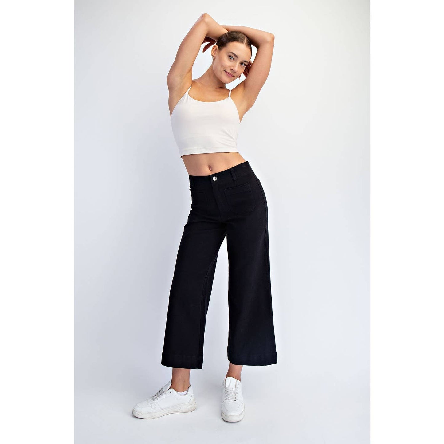 Rae Mode - HEAVY COTTON TWILL CROPPED WIDE PANTS