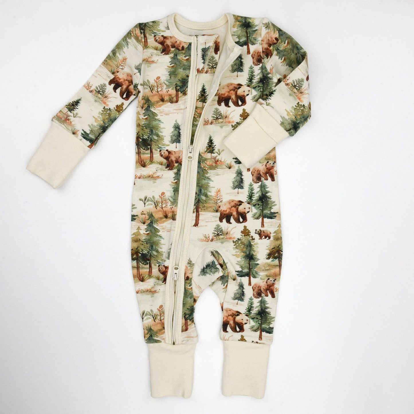 Earthy - Organic Cotton Baby Pajamas 2-Way Zip Front Zipper Sleeper, Bodhi