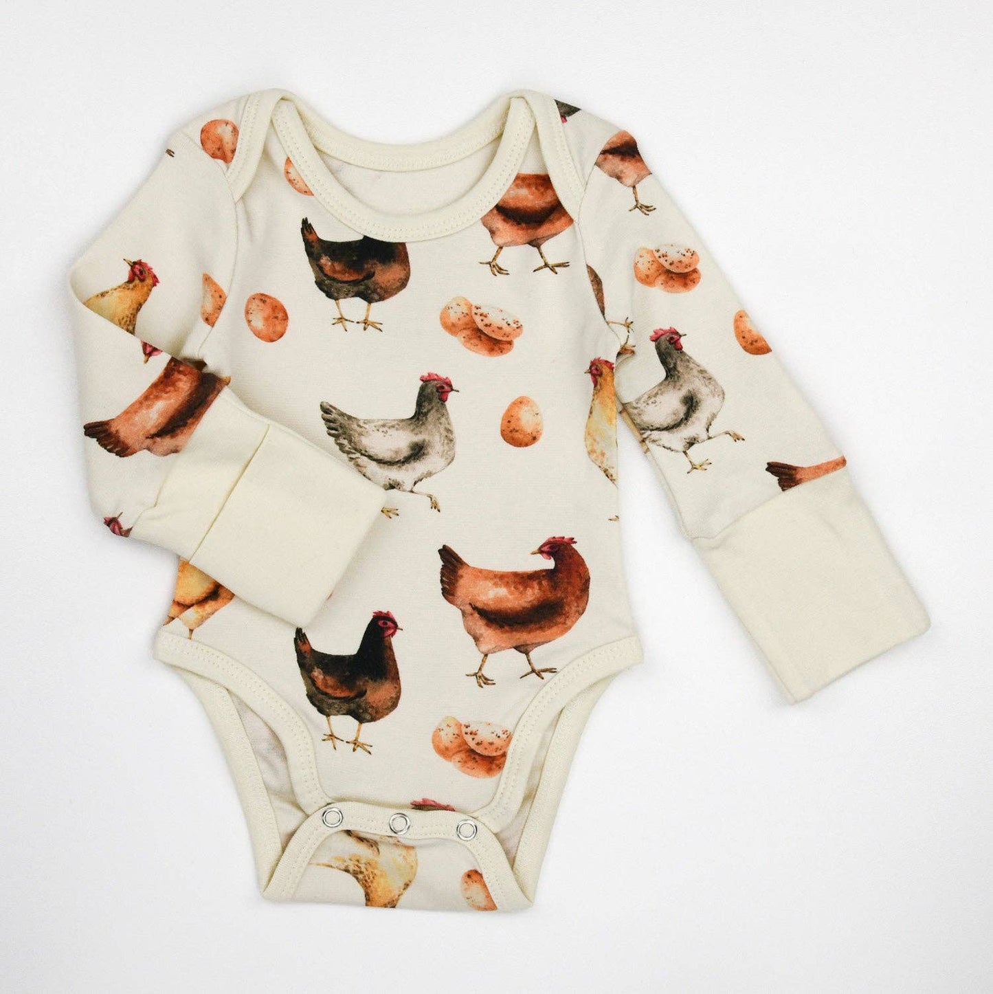 Earthy - Organic Cotton Long Sleeve Baby Bodysuit, Sunny