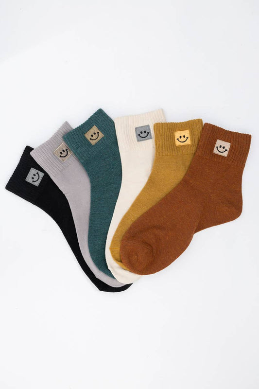 Leto Accessories - Happy Feet Embroidered Socks 🙃 - Fun Vibes