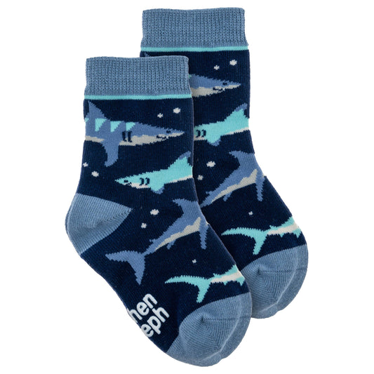 Stephen Joseph Gifts - Toddler Socks Navy Shark