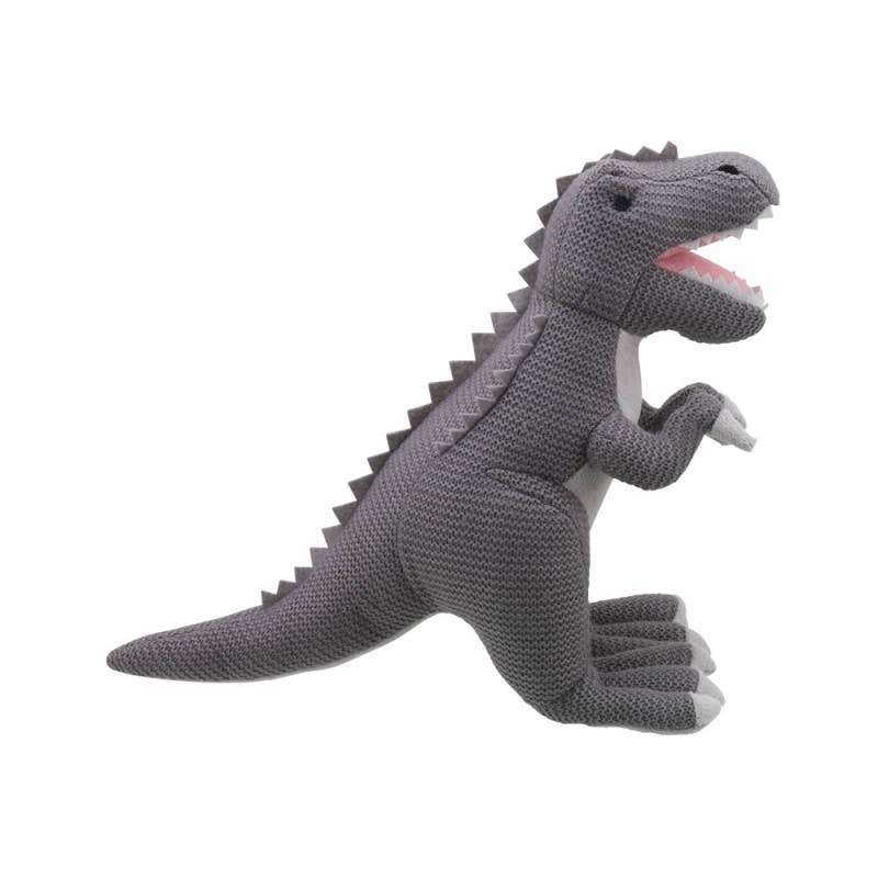 The Puppet Company (US) - Wilberry Knitted: T-Rex (Grey - Medium)