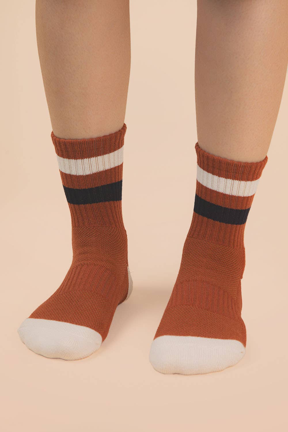 VERY J - SC10025C - Color Block Stripe Crew Socks