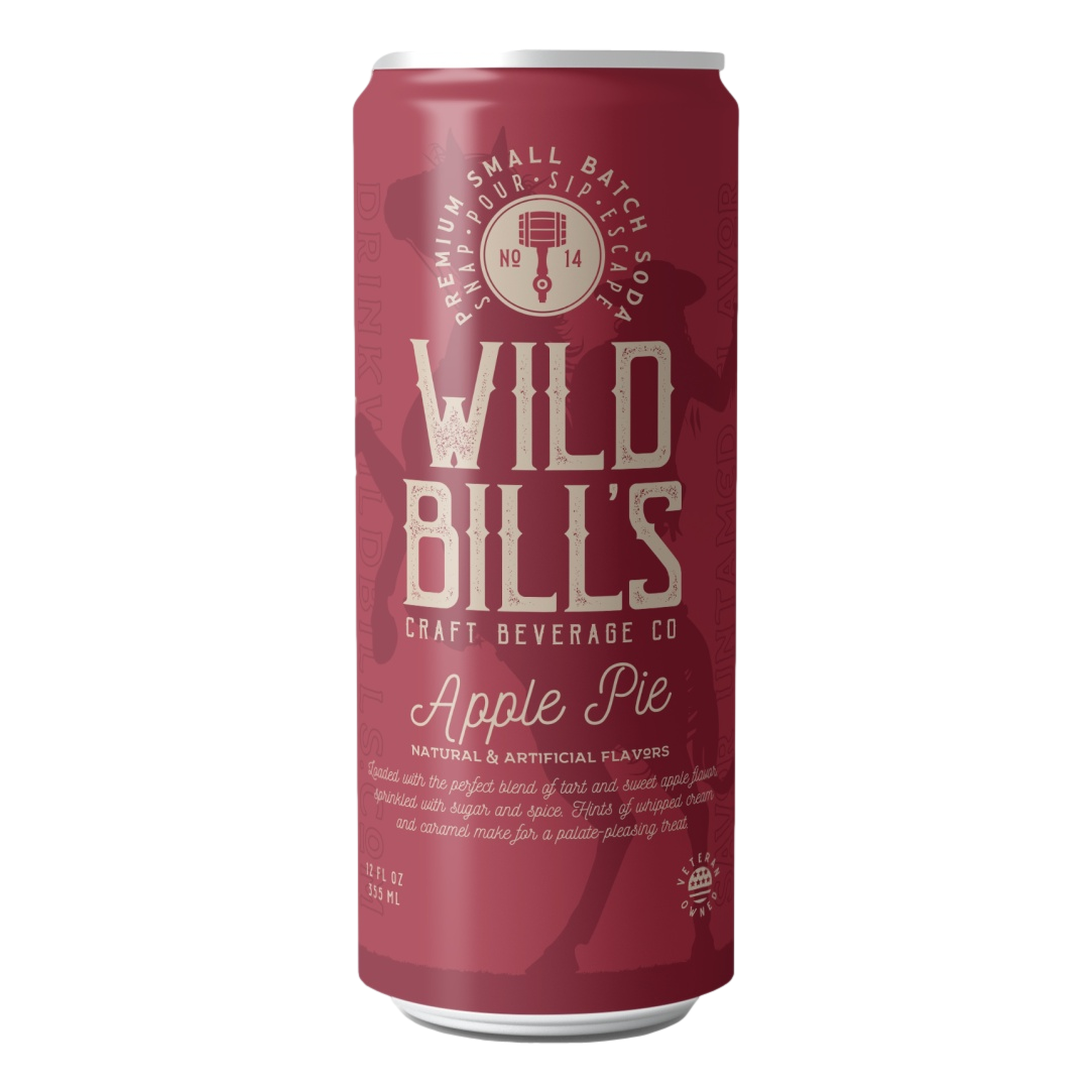 Wild Bill’s Craft Beverage Co. - Apple Pie - Premium Cane Sugar Soda, 12-Pack, Cans