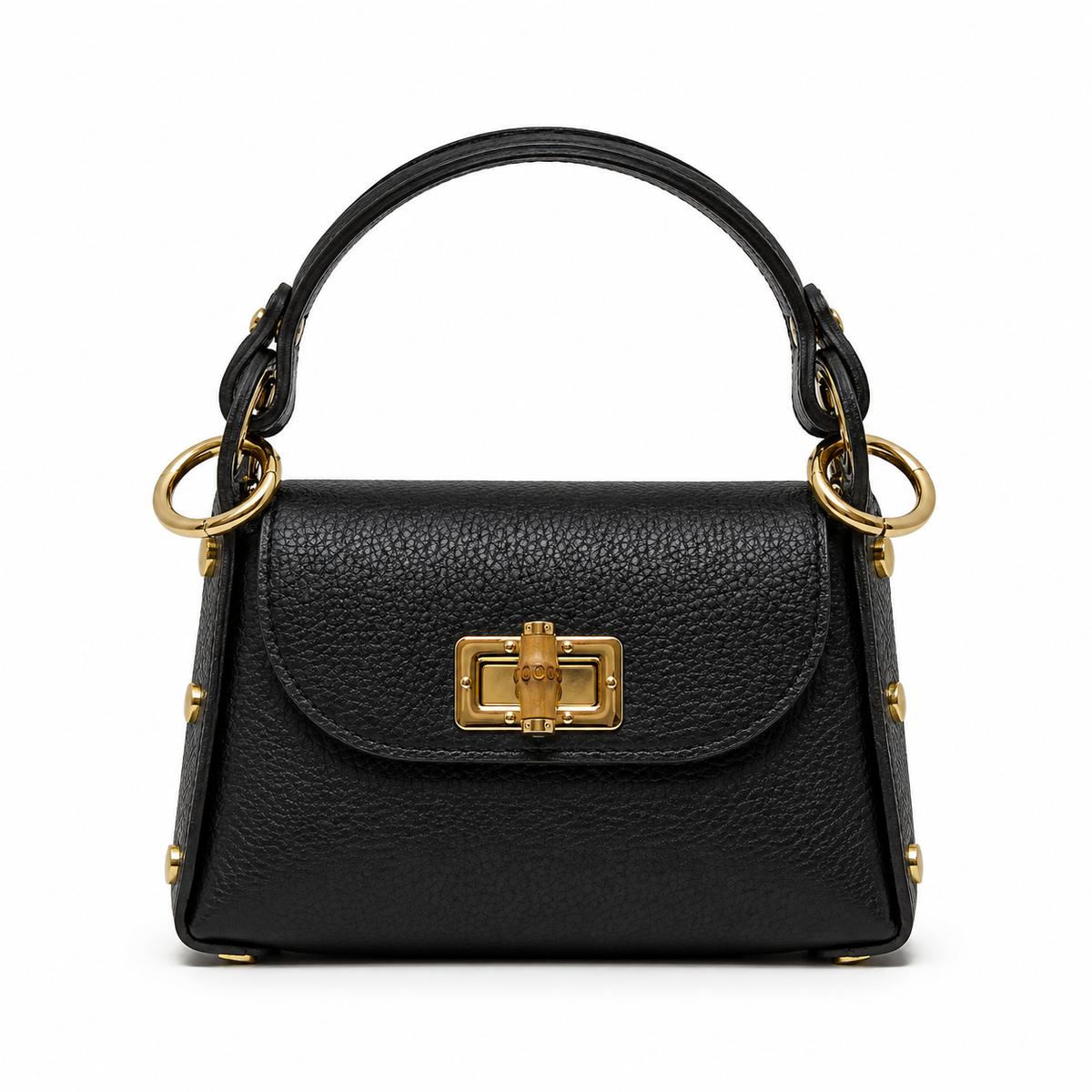 German Fuentes Handbags - GF1075 GENUINE ITALIAN LEATHER  BAMBOO CLASP, CROSSBODY BAG