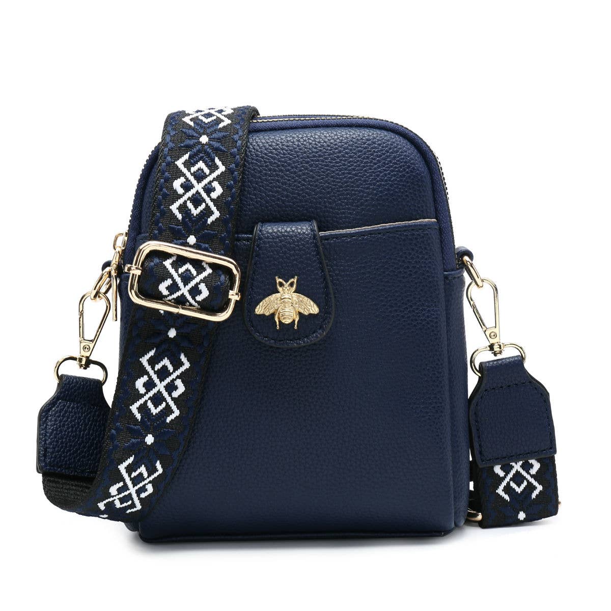 Papaya Fashion Ltd - B23001 Cross Body Handbag with double zip top sections