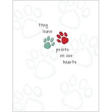 GINA B DESIGNS - Pet Sympathy Greeting Card - Paw Prints
