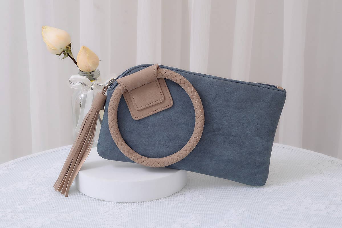 MiMi Wholesale - BP204 Fashion Cuff Handle Tassel Wristlet Clutch