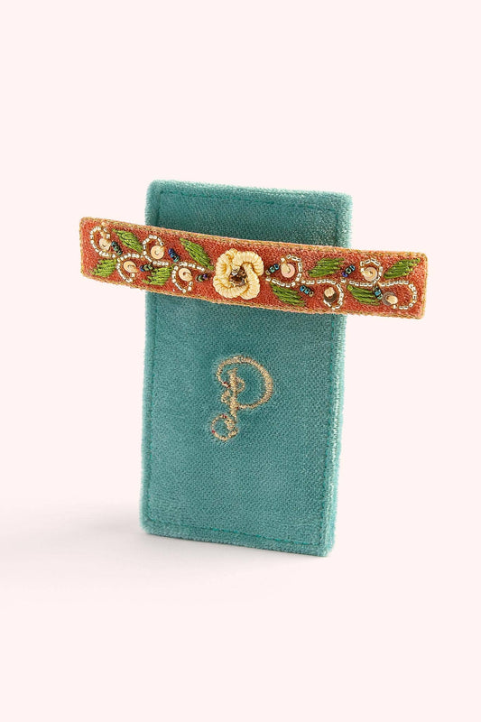 Powder Design inc - US - Tangerine Floral Single Hair Barette - Teal