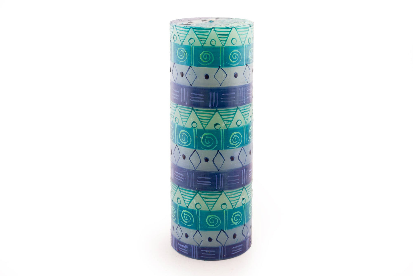 Thumbprint Artifacts - Blue and Green Candle