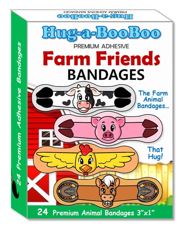 Hug-a-BooBoo - Friendly Farm Animal Hugging Bandages - 24ct Box