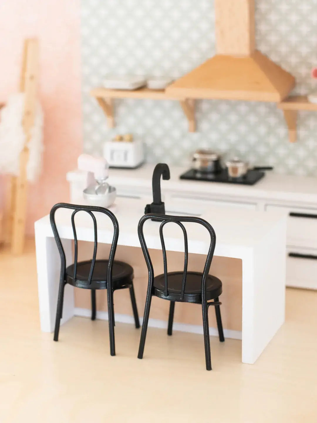 Macy Mae Dollhouse Designs - Dollhouse Metal Bistro Chair Set | Black
