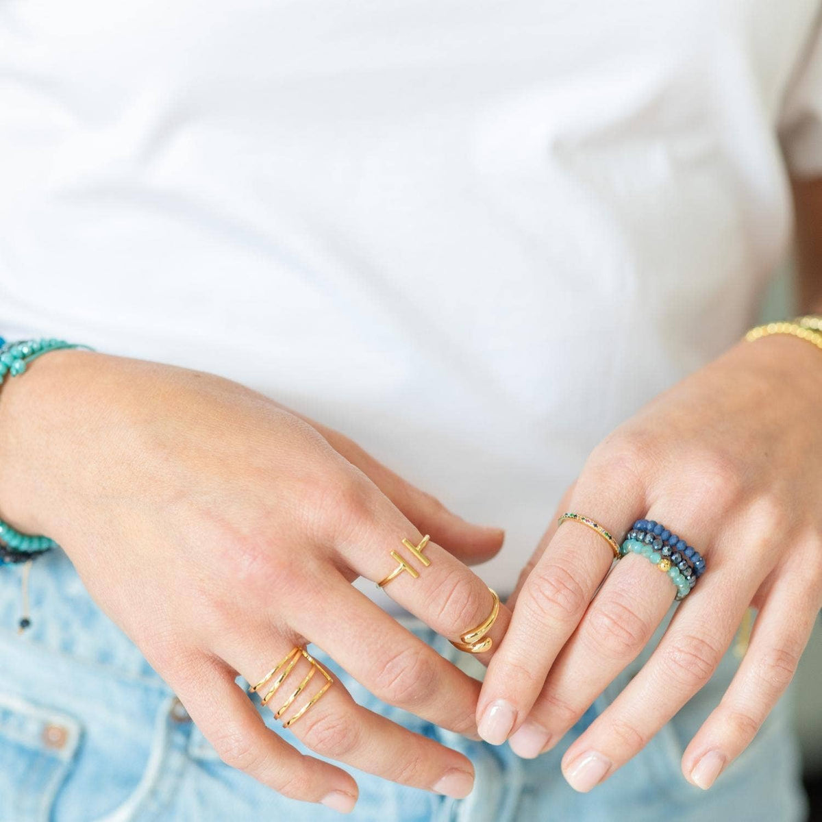 Splendid Iris - Stretch Crystal Rings - Assorted