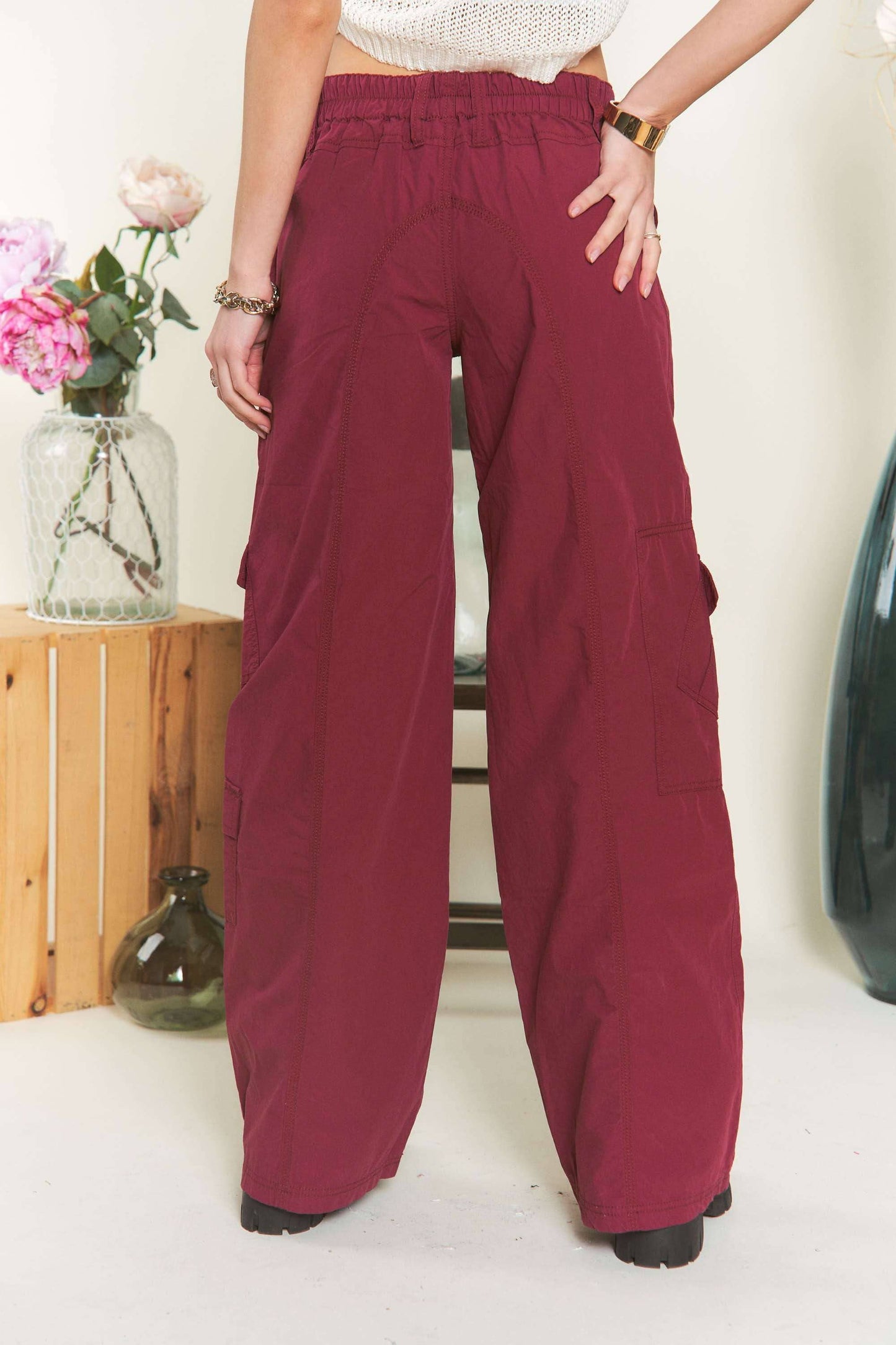 ADORA LA - LOW-RISE CASUAL CARGO PANTS