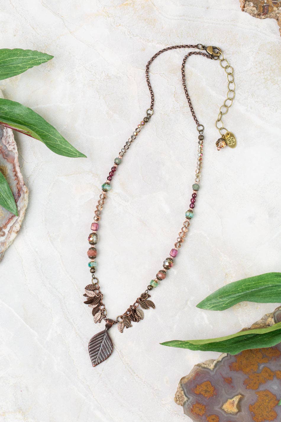 Anne Vaughan Designs Jewelry - Mauve 16-18" Crystal, Garnet, Czech Glass Statement Necklace