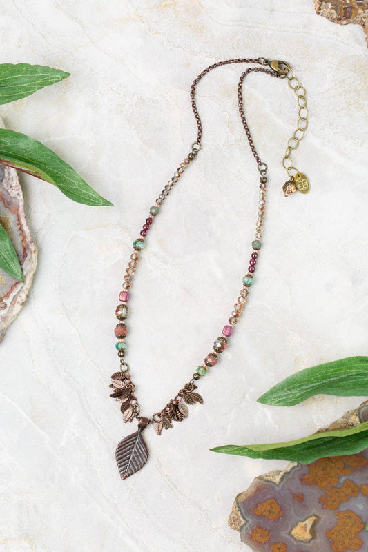 Anne Vaughan Designs Jewelry - Mauve 16-18" Crystal, Garnet, Czech Glass Statement Necklace