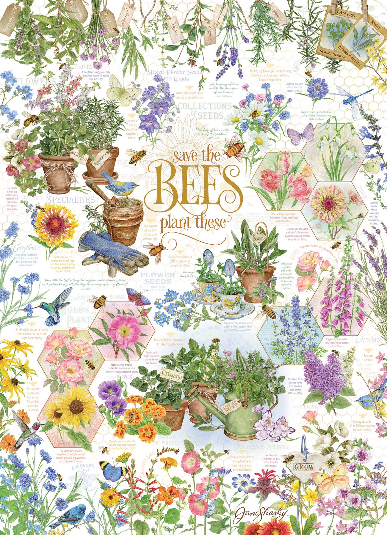 Outset Games and Cobble Hill Puzzles - Save the Bees 1000-Piece Puzzle