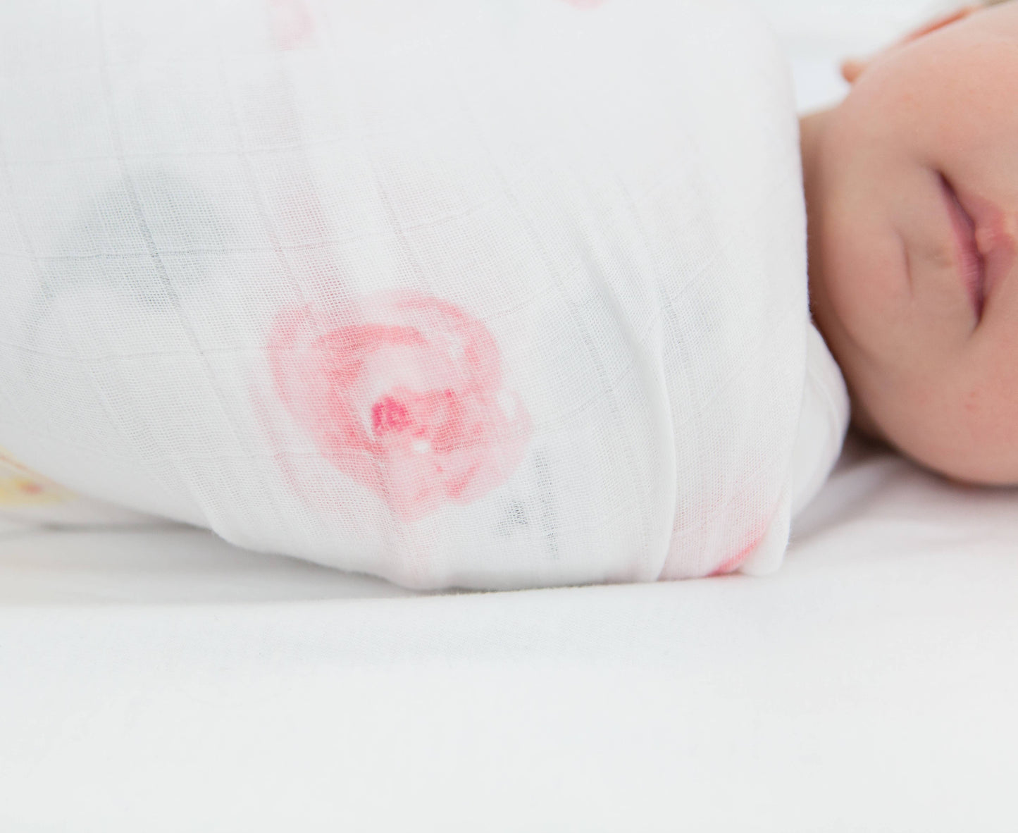 SwaddleDesigns - Watercolor Roses Muslin Swaddle Blanket, Premium Cotton