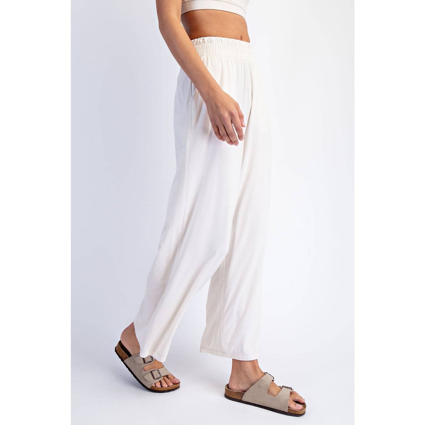 Rae Mode - VISCOSE MODAL CROPPED WIDE LEG PANTS