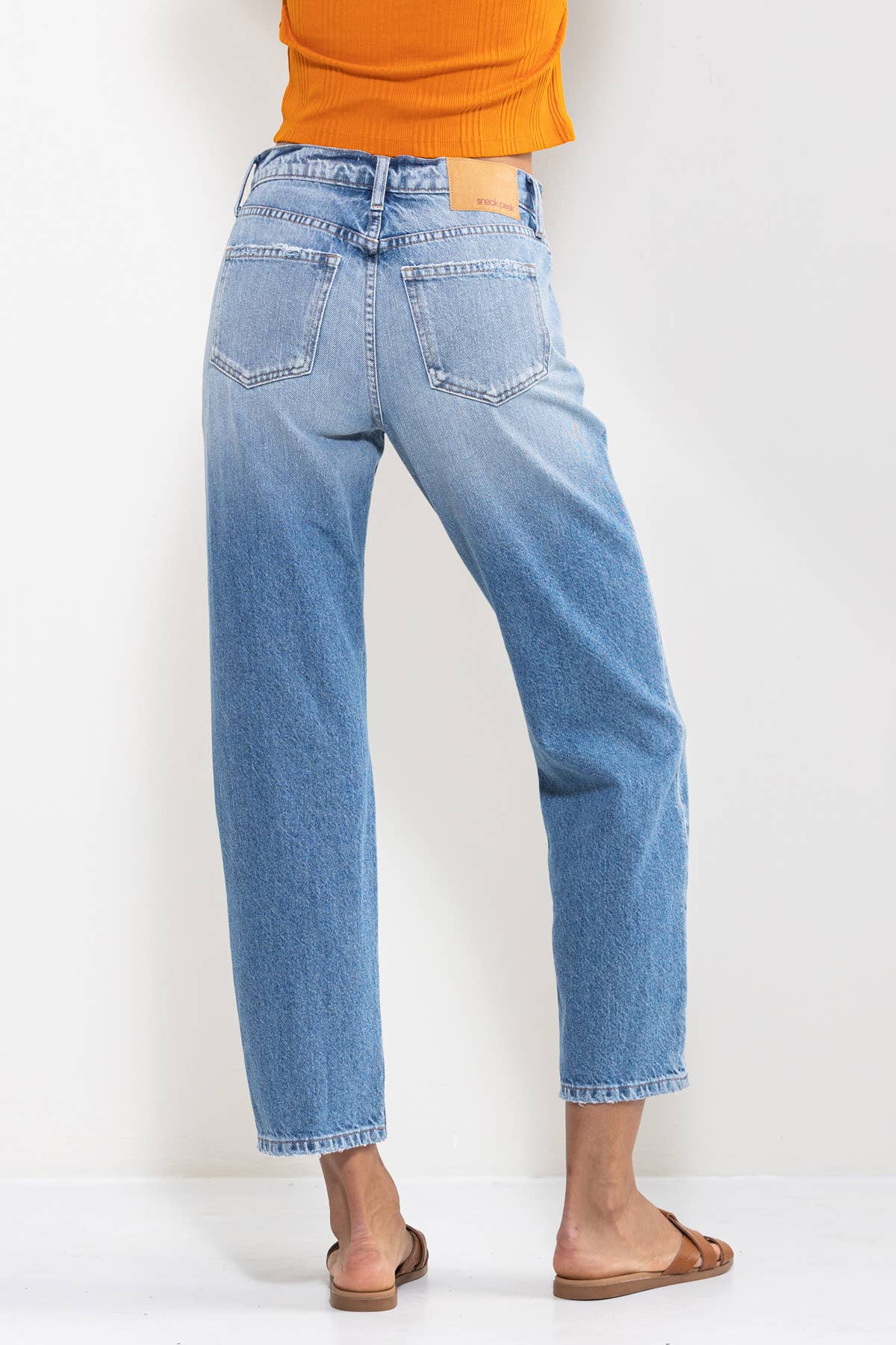 SneakPeek - HIGH RISE STRAIGHT JEANS IN VINTAGE LIGHT WASH SP-P12063