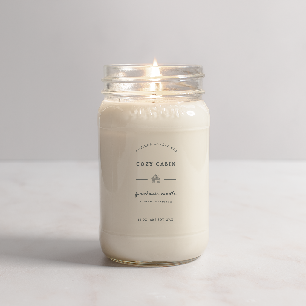 Antique Candle Co.® - Cozy Cabin - Soy Wax Mason Jar Candle
