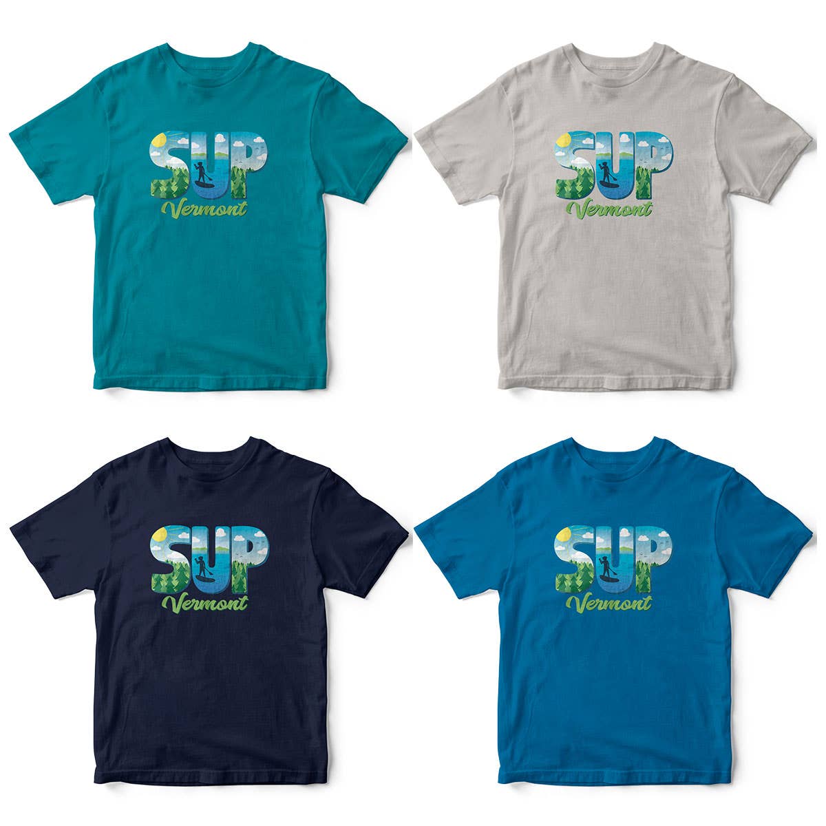 RetroPlanet - SUP VT T-Shirt Unisex S-2X Stand Up Paddleboarding Vermont