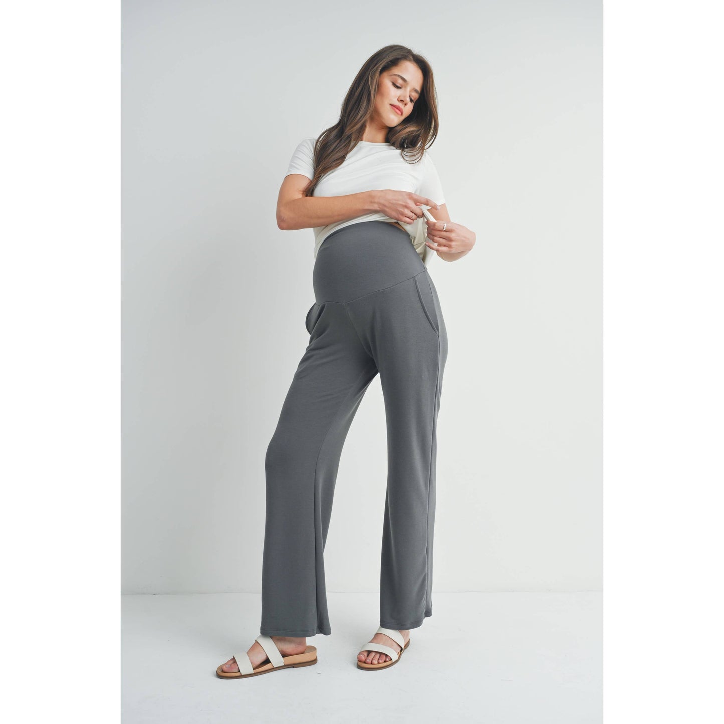 Hello Miz - Straight Leg Maternity Terry Lounge Pants