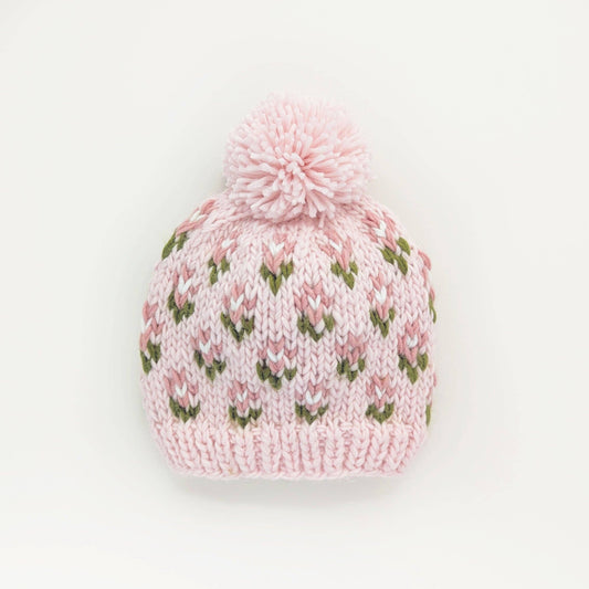 Huggalugs - Bitty Blooms Blush Beanie Hat for Baby & Kids