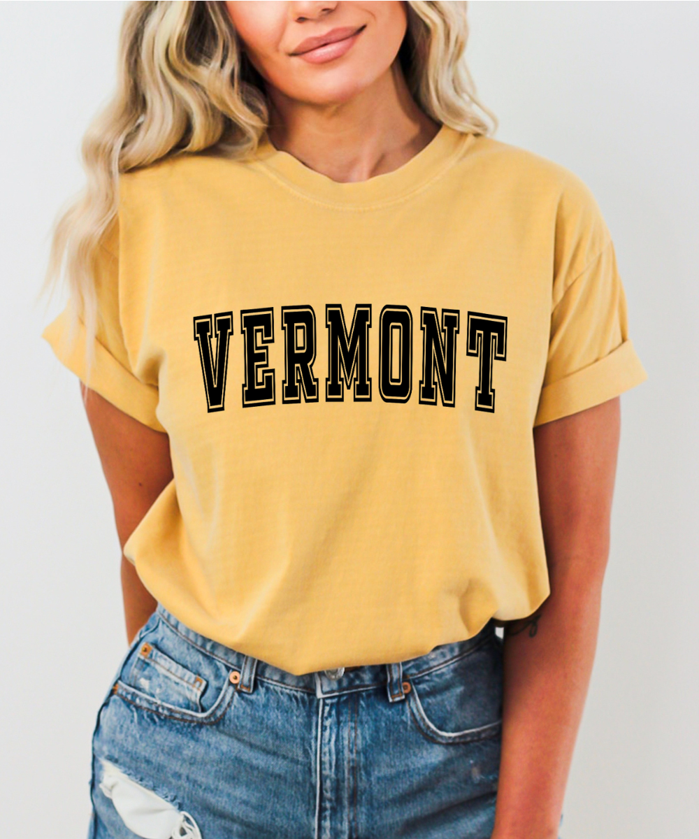 Basic And Peachy - Vermont State Graphic T-Shirt