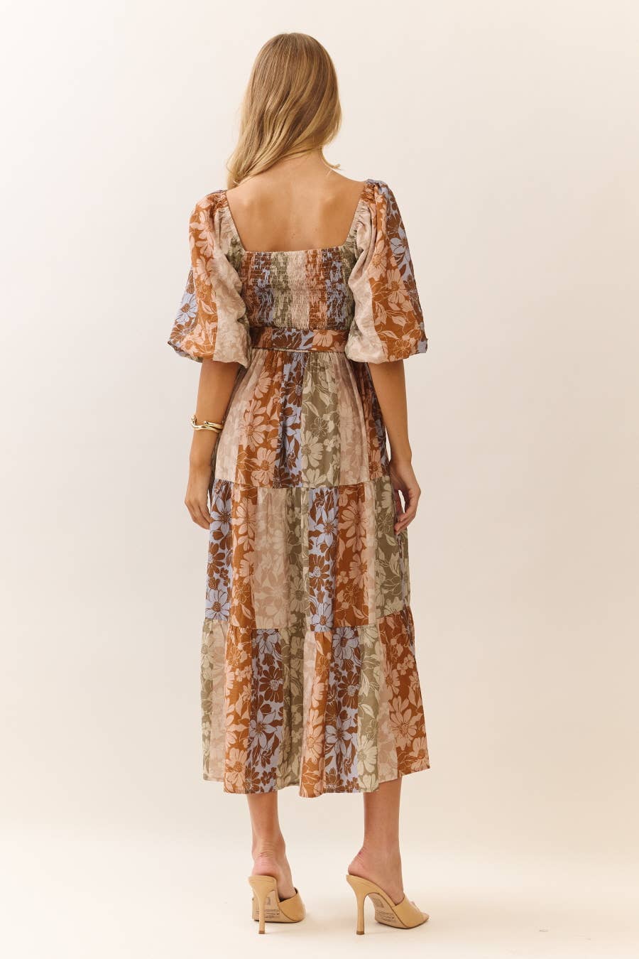 Oddi - Mixed Floral Print Midi Dress
