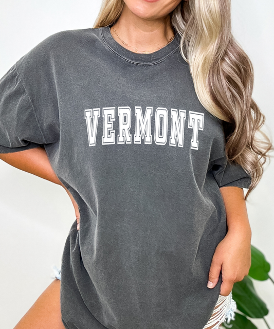 Basic And Peachy - Vermont State Graphic T-Shirt