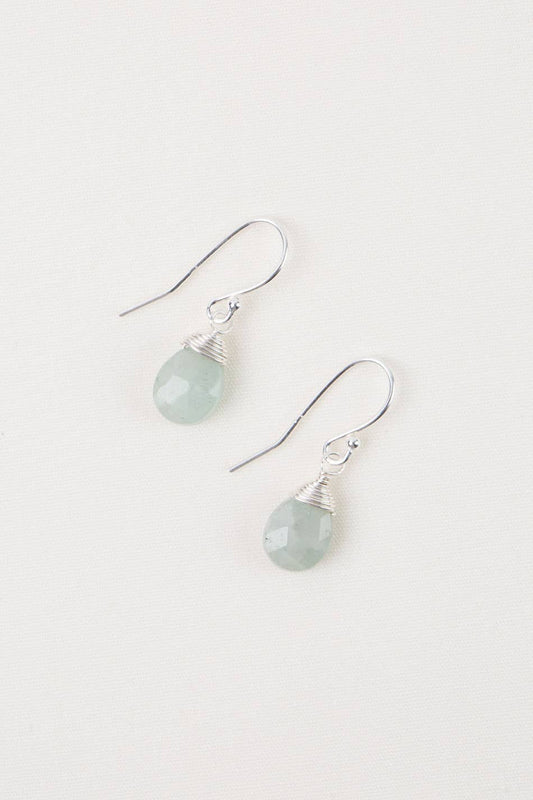 Anne Vaughan Designs Jewelry - Birthstone March Silver Aquamarine Simple Earrings