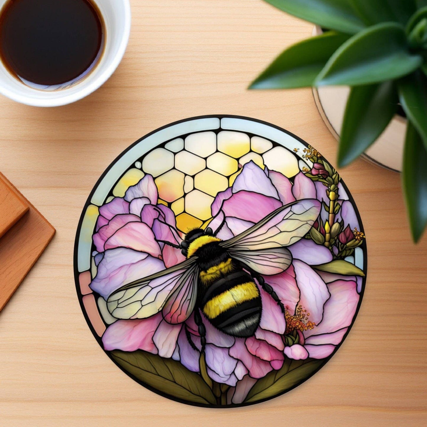 Fernville Creations - Nature-Inspired Stained Glass Ceramic Coasters