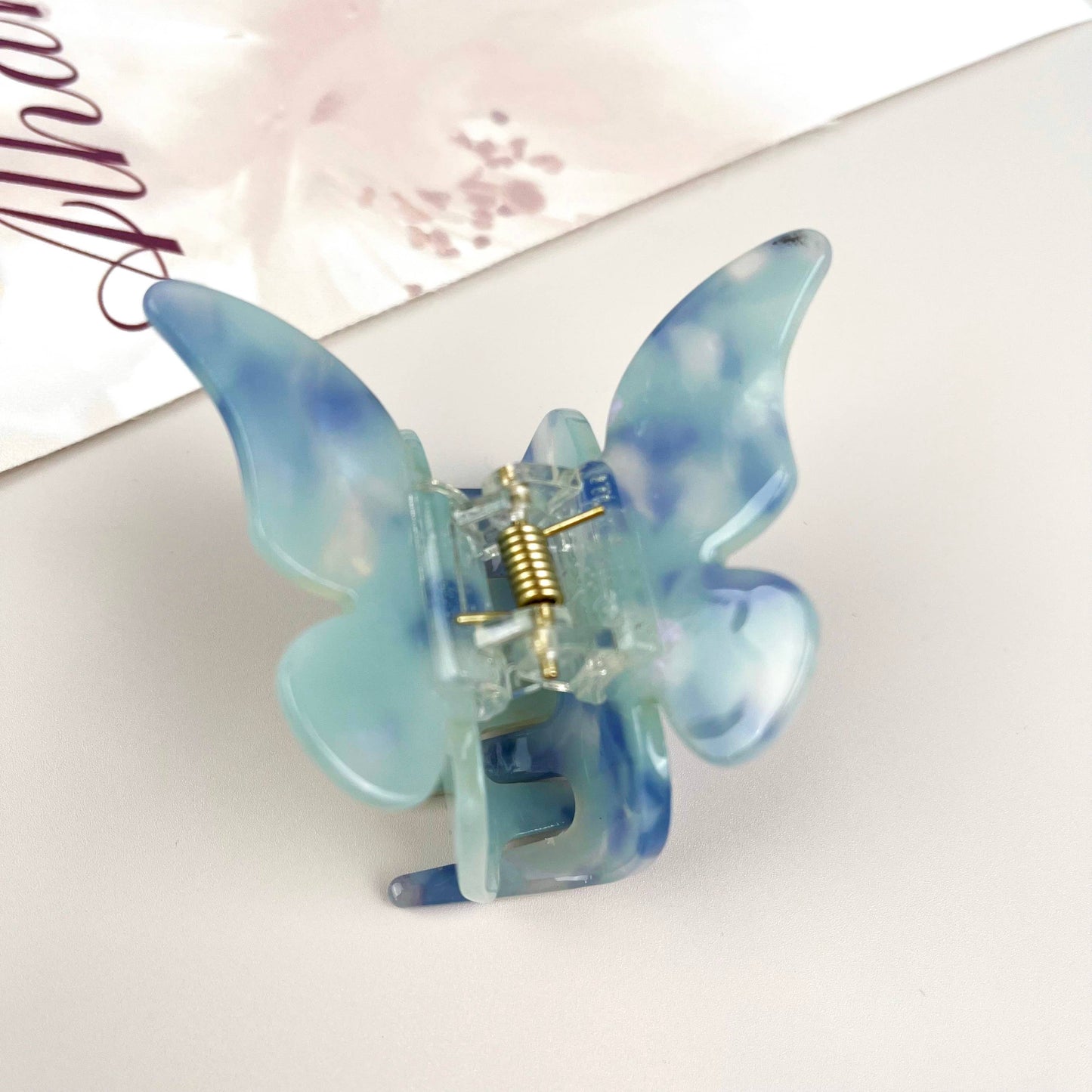 SoapElenGlen - Acetate butterfly hair clips multi-color claw clip