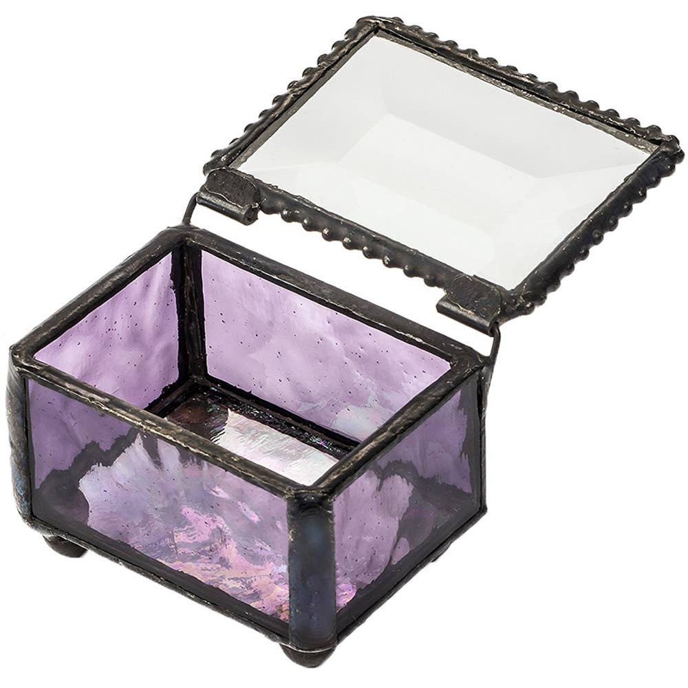 J Devlin Glass Art & Bert Anderson Collection - Small Stained Glass Ring Box J Devlin Box 325 Series